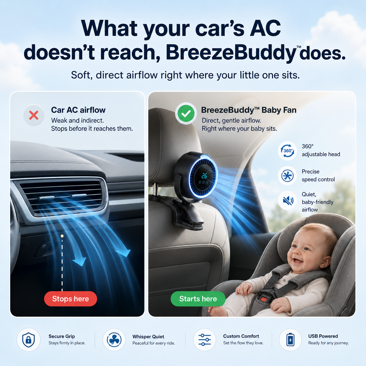 BreezeBuddy™ Baby Fan