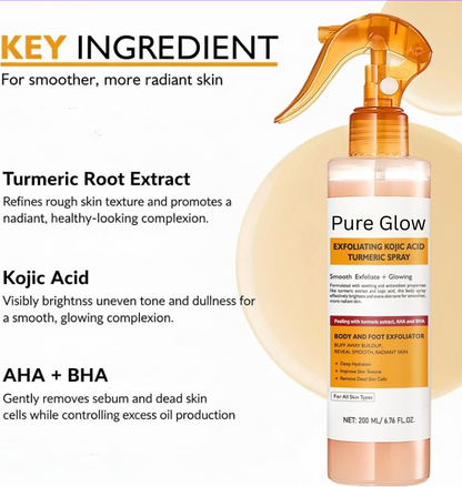 Pure Glow Peel Shot - Kojic + Turmeric Body Peel Spray